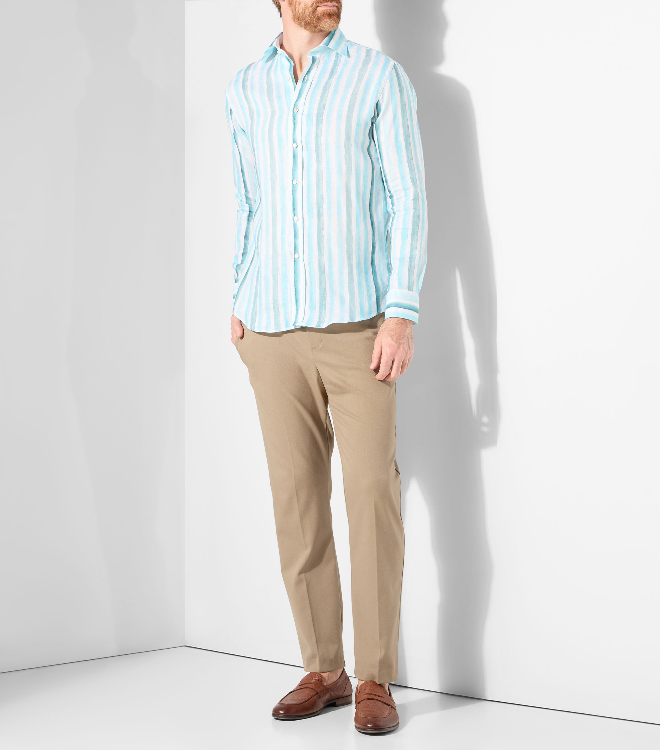 Camisa rayas manga larga Hombre